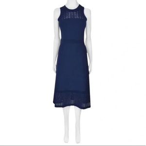 MK Michael Michael Kors sleeveless midi knit navy dress